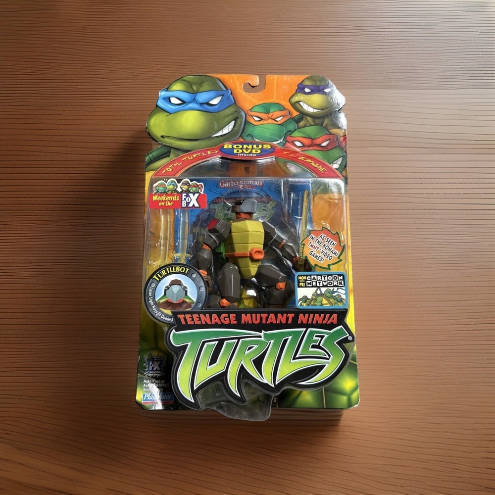 Turtlebot TMNT Playmates Teenage Mutant Ninja Turtles 2004 Action Figure DVD NEW